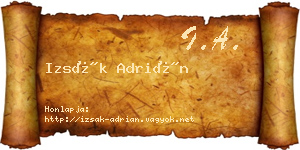 Izsák Adrián névjegykártya